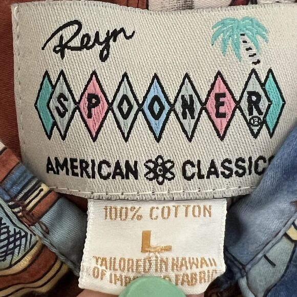 Reyn Spooner Shirt Large American Classics Mens Boats Nautical Short Sleeve x26 - Picture 6 of 6